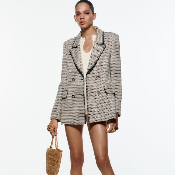 Zara textured tweed blazer XS - Picture 5 of 6